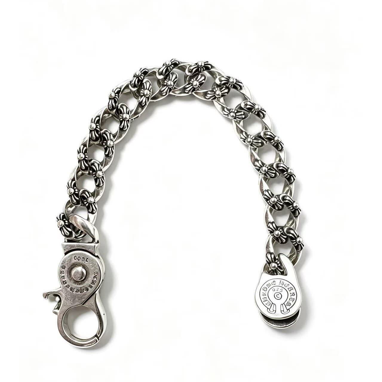 Chrome Hearts Silver Flower Link Bracelet